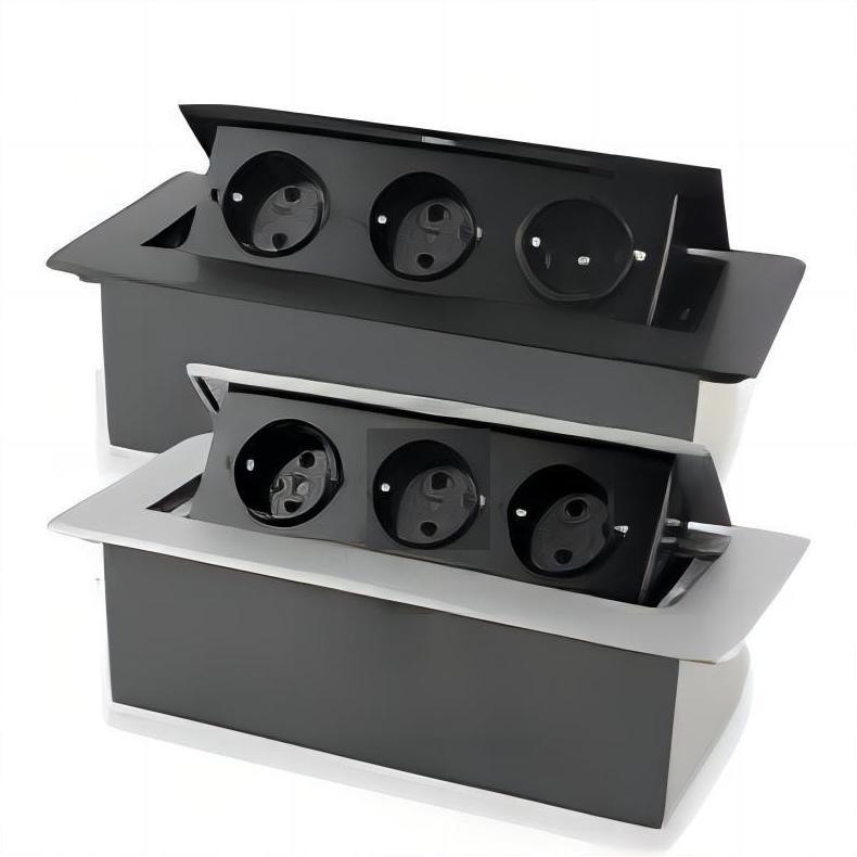 Hidden Socket Stop POP UP Kontak Meja Meeting Tanam 3 Socket Soft Touch Pop UP System stop kontak me
