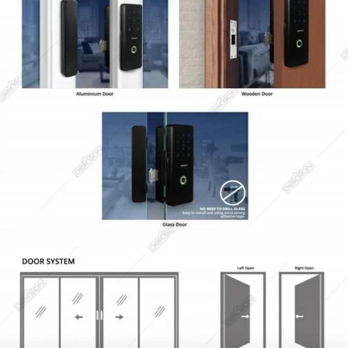 SMAART GLASS DOOR DEKKSON G01 SMART GLASS DOOR LOCK BLACK (LEFT)