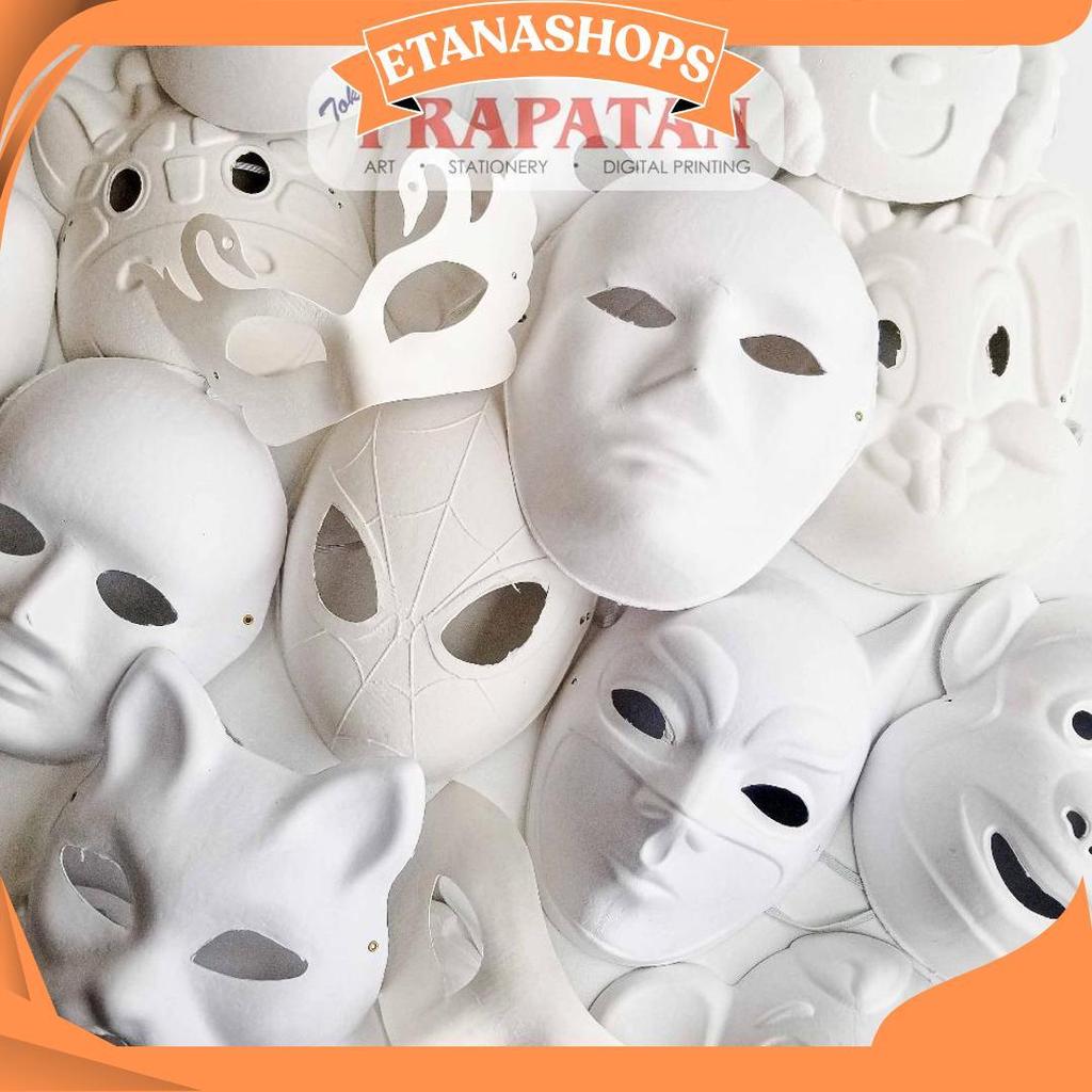 Topeng Lukis Wajah Polos Putih | Topeng Binatang Promo 10.10