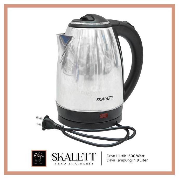 Teko Listrik Stainless Steel Elektrik Low Watt Kettle