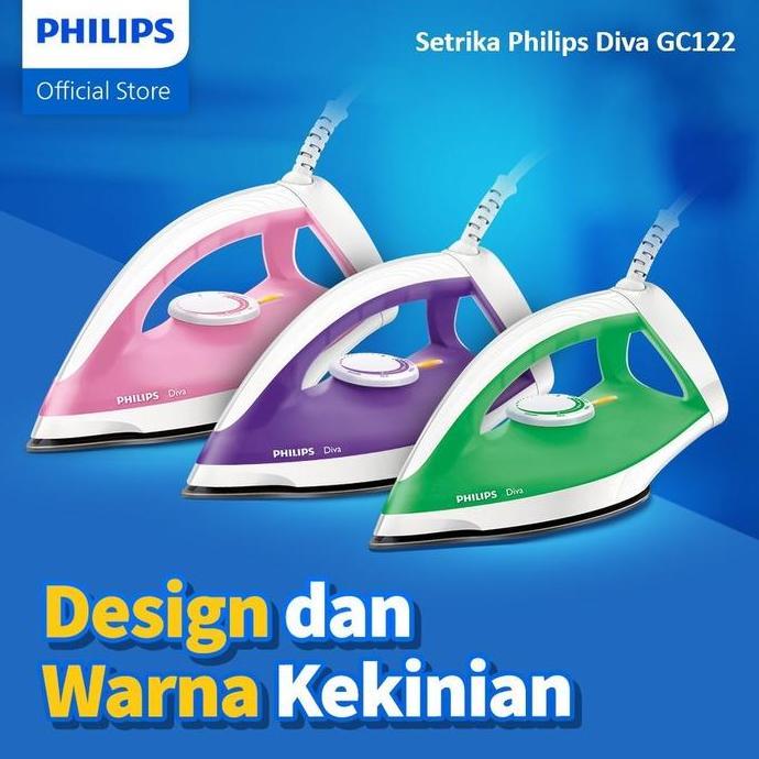 Philips Diva Dry Iron GC122 - Philips Setrika Kering GC122/37 GC122/47 GC122/77