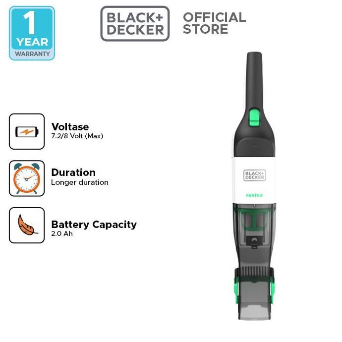 Black+Decker Reviva Hand Vacuum Cleaner Cordless 8V (REVHV8C-B1)