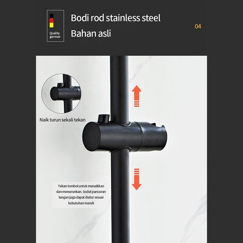 JF Shower Kamar Mandi 4 Dalam 1 Set Dengan Sprayer Faucet Sprayer / Black Gold Kamar Mandi Shower Se