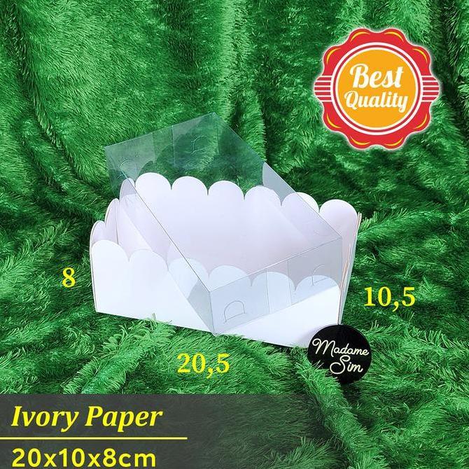 BOX MIKA PUTIH - DUS BOLU - KOTAK BROWNIES - KARDUS 20x10x8