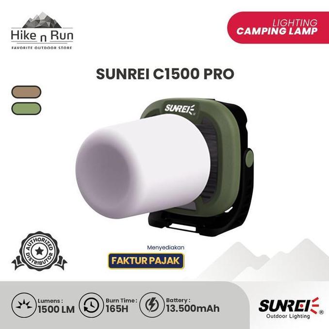 Lampu Cahaya Terang 1500 Lumens - Sunrei C1500-Pro