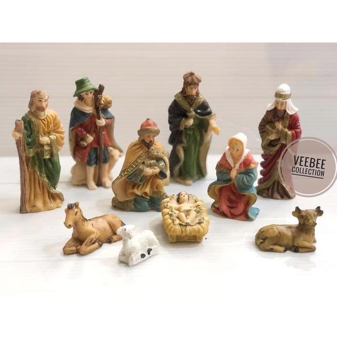 ] Patung kelahiran yesus Fiber sedang/Diorama /patung yesus hiasan pohon