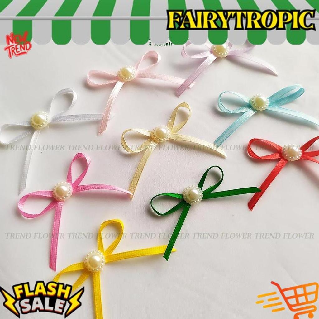 COD [PER LUSIN] Pita kecil Satin 1/8 inch plus monte kecil PER LUSIN pita hiasan souvenir hampers pi