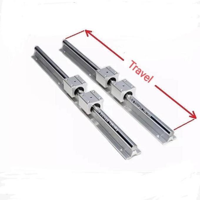 PAKET SET RAIL GUIDE LINEAR SBR20 SBR 20 SHAFT + 4 BLOCK SBR20UU ORIGINAL DAN TERPERCAYA