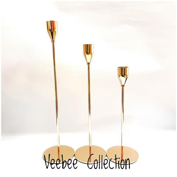 best seller] Tempat Lilin tinggi Kuningan 3pc SQ-6/ Standing tempat Lilin/ Wadah Lilin/tatakan lilin