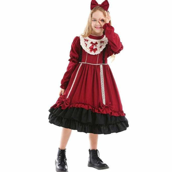 >>>>>] Spanish Lolita Girl Costume Halloween anak Dress anak perempua Spanyol