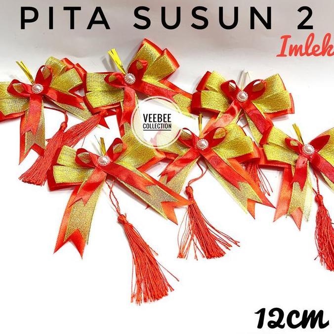 favorit] Pita susun 2 Imlek/ Pita Hias hampers tahun baru imlek/hiasan parcel