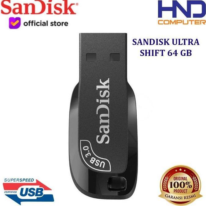 Flashdisk SanDisk 64GB Ultra Shift USB 3.0 100MB/s (SDCZ410-64G-G46)