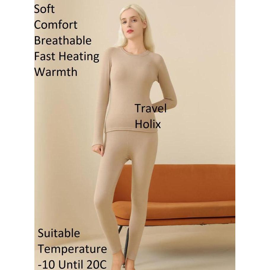 Promo Longjohn Wanita Tebal, Longjohn Baju Musim Dingin Wanita Bulu Domba, Baju Winter Premium COD