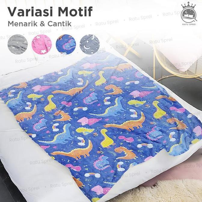 RATU - Selimut Neon Bulu Flanel Halus Lembut Glow In The Dark 150x200CM Kain Bulu Flanel LF