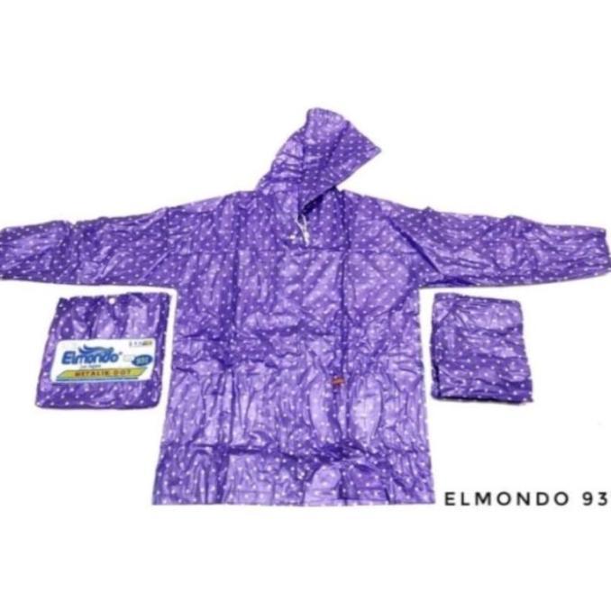 Jas hujan Setelan Dewasa Elmondo metalik PVC Karet polkadot 931 Jas Hujan