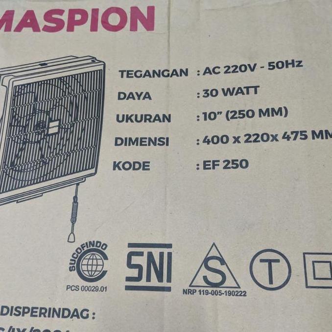 Promo Exhaust Fan Maspion Mv 250 Nex 10" Blower Dinding 25Cm Gojek Ready Cod