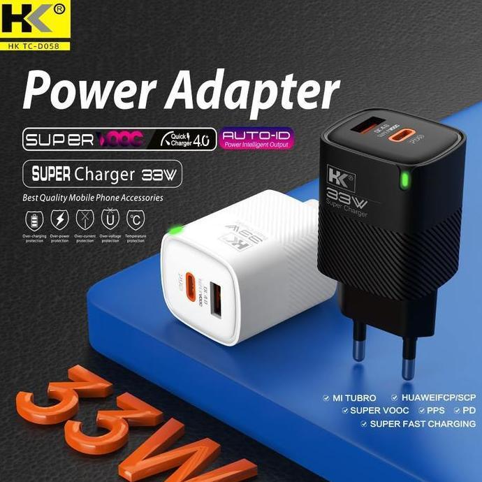 HK D058 Charger 33W Fast Charging PD + PPS + QC