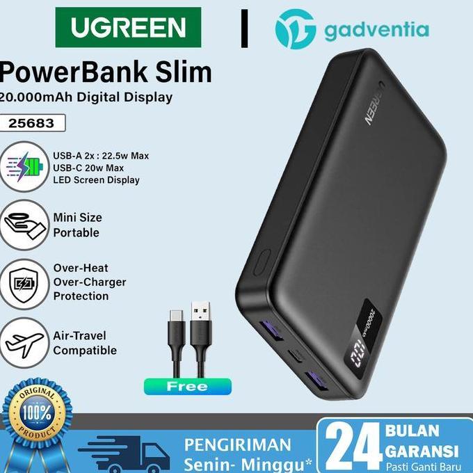 UGREEN Powerbank Mfi 10000Mah 20000Mah + Kabel USB C