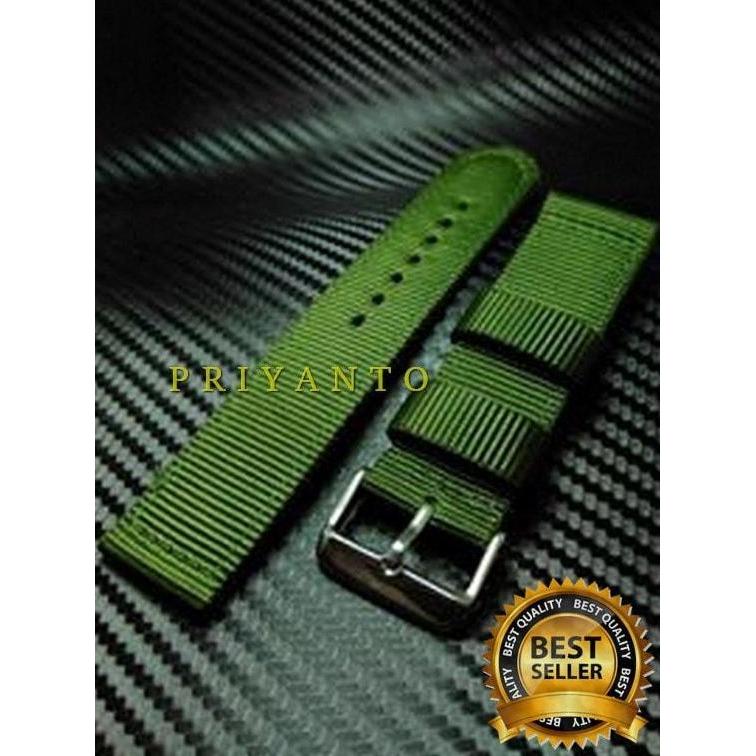 DR372 - STRAP TALI JAM TANGAN CANVAS SEIKO ORIGINAL 22 24 26 MM HIJAU NON LOGO