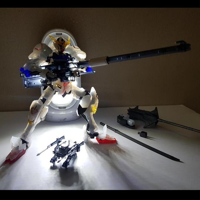 Bandai limited clear HG 1/144 Barbatos Gundam + weapon set (rakit)