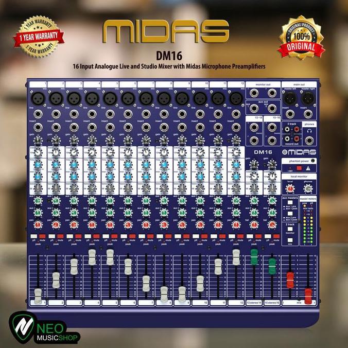 MIXER MIDAS DM16 16 CHANNEL ORIGINAL ORIGINAL DAN TERPERCAYA