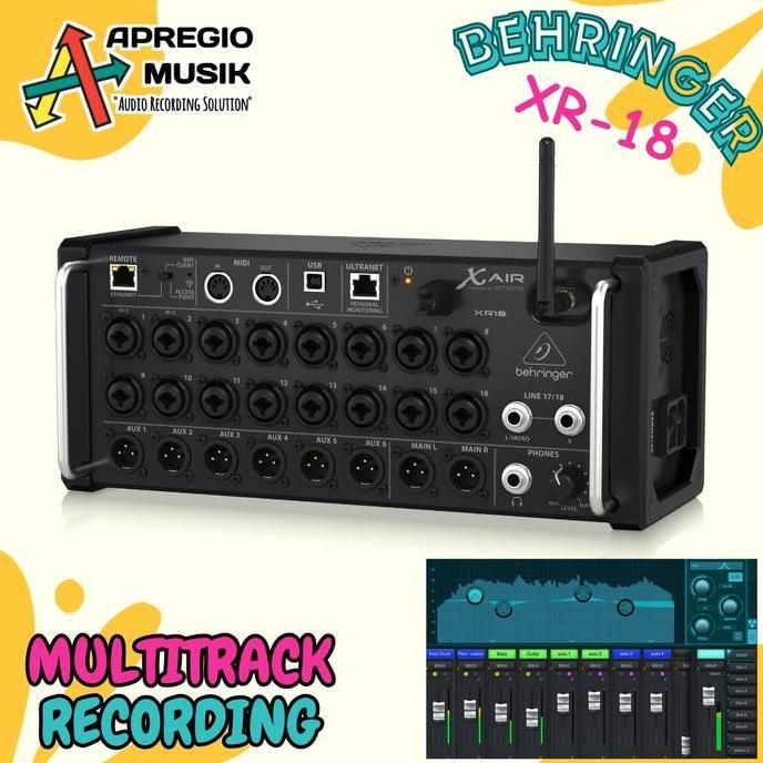 BEHRINGER XR18 XAIR X AIR XR-18 XR 18 MIXER DIGITAL WIFI WITH MIDAS PREAMP SOUNDCARD 18 CHANNEL APRE