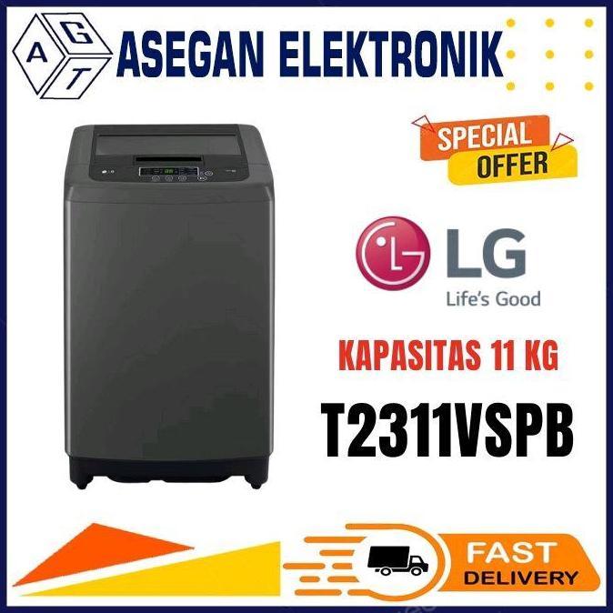 NEW LG T2311VSPB MESIN CUCI TOP LOADING 11 KG INVERTER T2311VSPB 2311VSPB