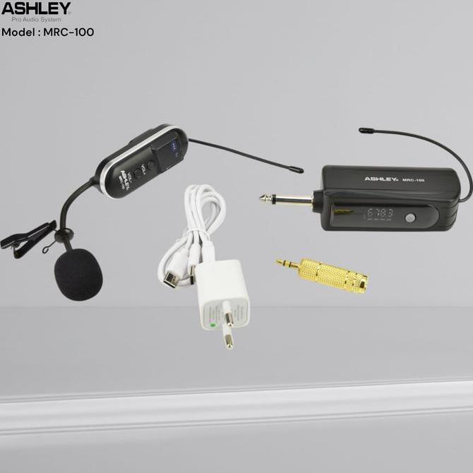 Mic Wireless Ashley MRH 200 - MRC 200 - MRH100 - MRC100 Headset - Jepit Original Bando - Clip on Ori