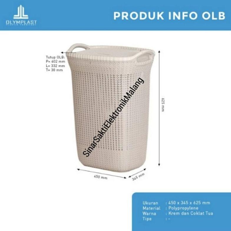 Keranjang Baju Kotor Plastik Tebal Olymplast Laundry Basket OLB Serbaguna Keranjang Laundry