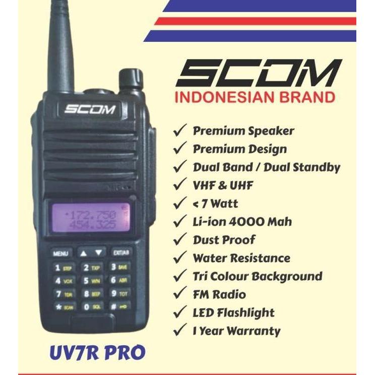HT SCOM UV7R PRO Premium Dual Band Handy talkie Ht Scom UV7R spek dewa Original