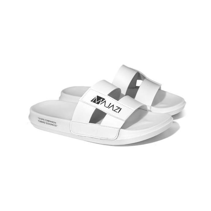 Majazi Sandal Slip On PriaCasual Lisbon White Sandal Slide Sandal Slop