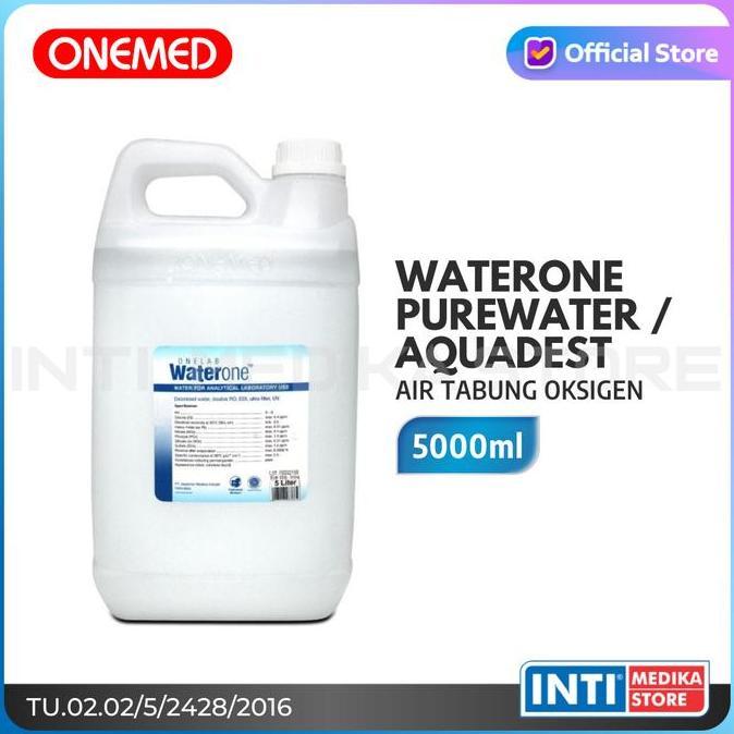 Onemed - Waterone 5 Liter | Pure Water | Aquadest | Air Tabung Oksigen
