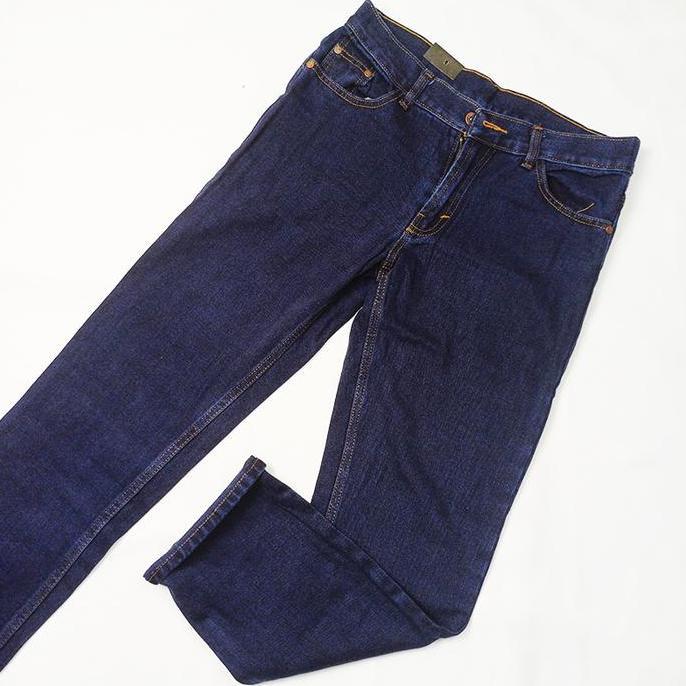 DF303>> Celana Panjang Jeans Standar Pria Dewasa Oxygen Hugo Warna Navy Blue - Hitam - Distro Denim 