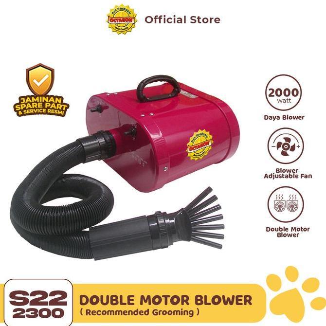 OCTAGON PET BLOWER DOUBLE MOTOR | Blower High Power | Blower Grooming Anjing Kucing