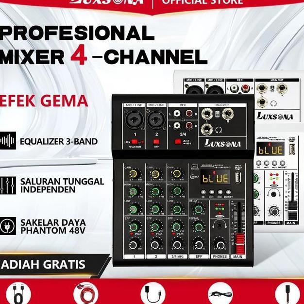 Luxsona Mixer 4 Mixer Audio99Dsp 4 Mixer Mini Amplifier Bluetooth Mini Profesionalsoundcard Usb Miks