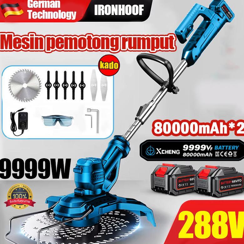 Kualitas jermanIRONHOOF299V Mesin Pemotong Rumput Listrik Mesin Potong Rumput Baterai Pemangkas Gunt