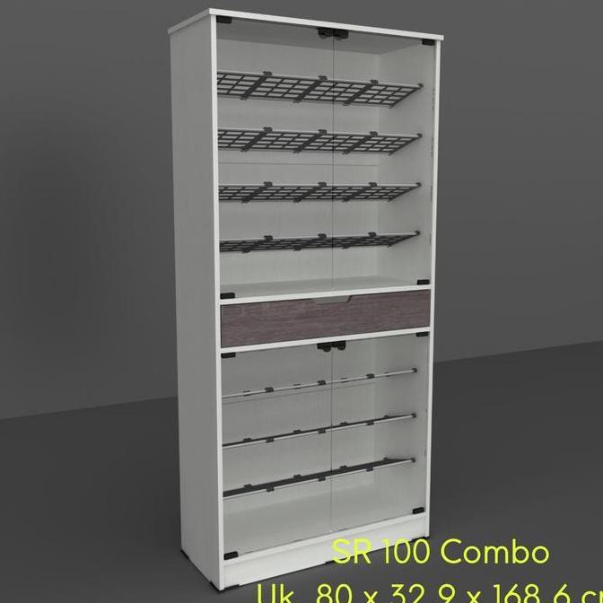 Rak Sepatu besar lemari sepatu kaca bandung