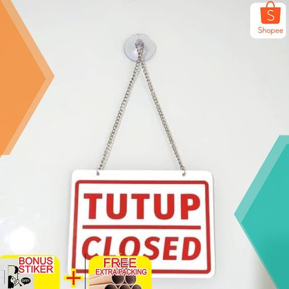 rwet-23 As23 Plang Papan Buka Tutup Acrylic Akrilik 20x15cm Elegan Berkualitas Premium