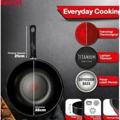 TERMURAH - TEFAL EVERYDAY Cooking Deep Frypan 28 cm. Ori