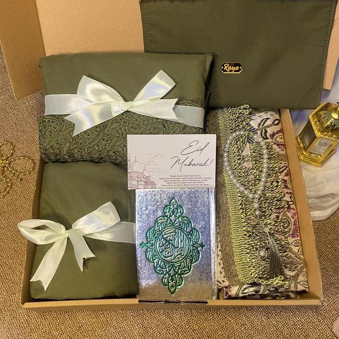 Terlaris Paket Lengkap B / Hampers Mukena Sajadah Tasbih Quran Seserahan 1 Set Gift Box Hadiah kado 