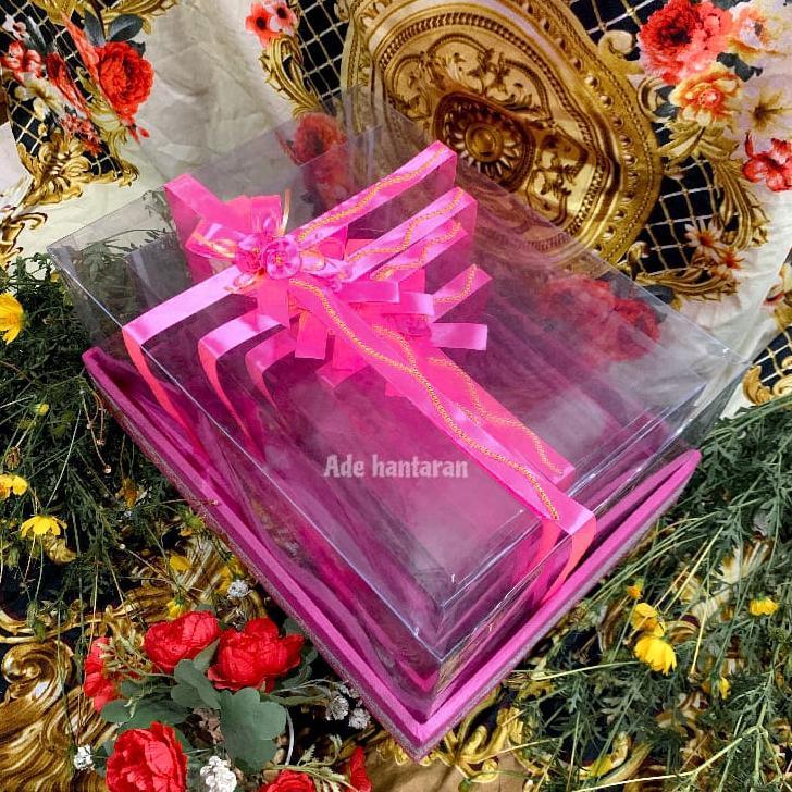 Box Kotak Seserahan Pernikahan 1 Set Isi 4 Hantaran Pernikahan Mika Plus Bunga Hias