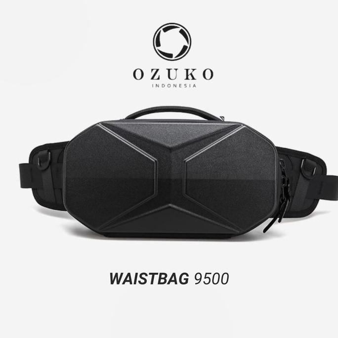 OZUKO Waist Bag #9500 - Tas Slempang Pria Pinggang Waistbag Slingbag