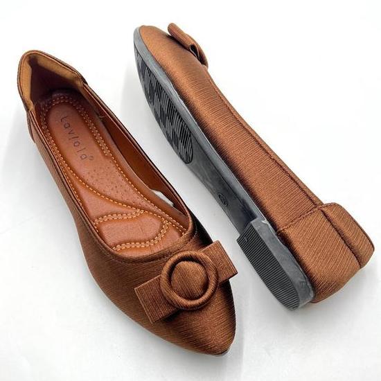 Laviola 4787 Lsh Sepatu Flat Wanita Bla Brown Shoes Kerja