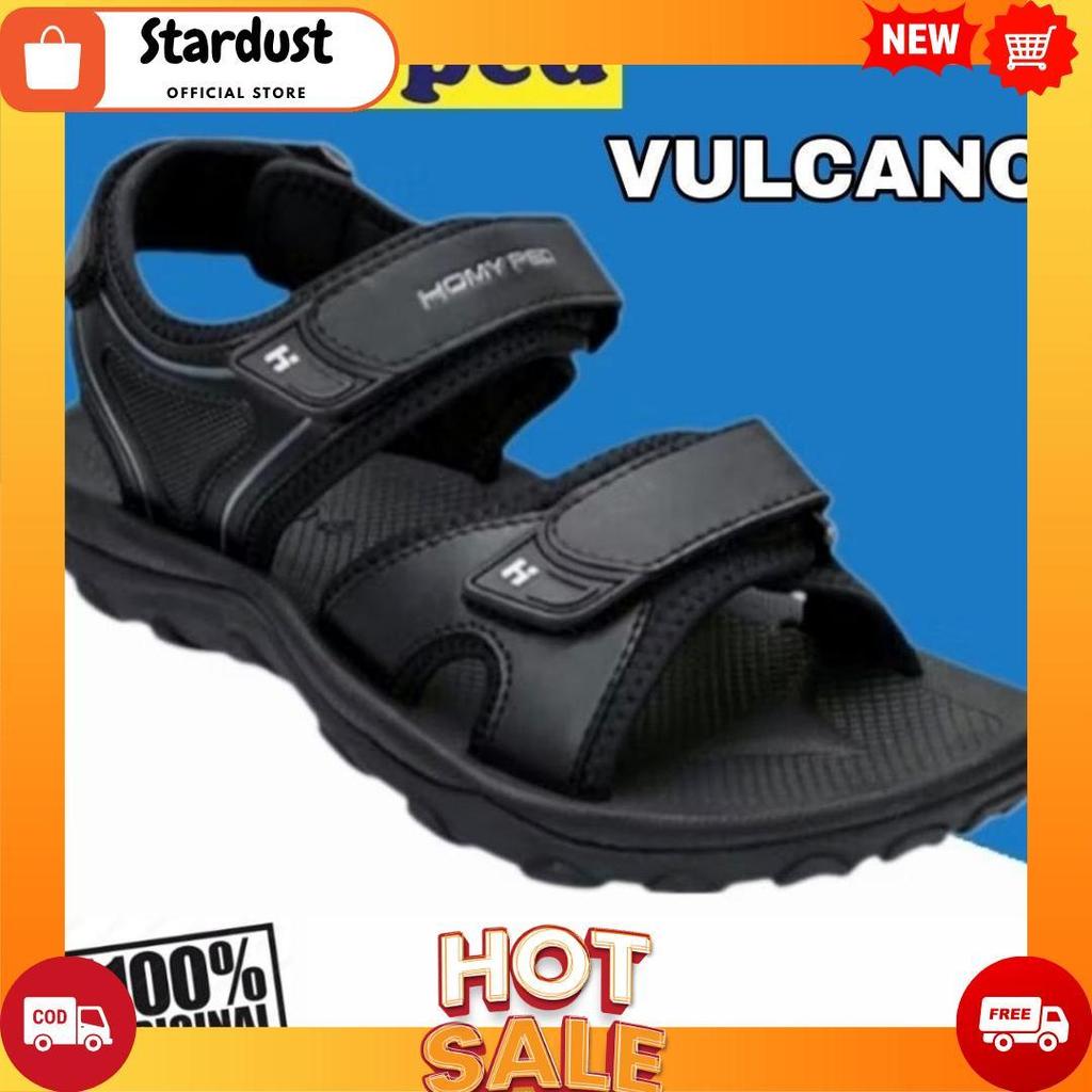 HOMYPED SANDAL GUNUNG PRIA COWOK SLOP JEPIT HITAM COKLAT SPORT KARET VULCANO ANTI SLIP SIZE 39 - 44 