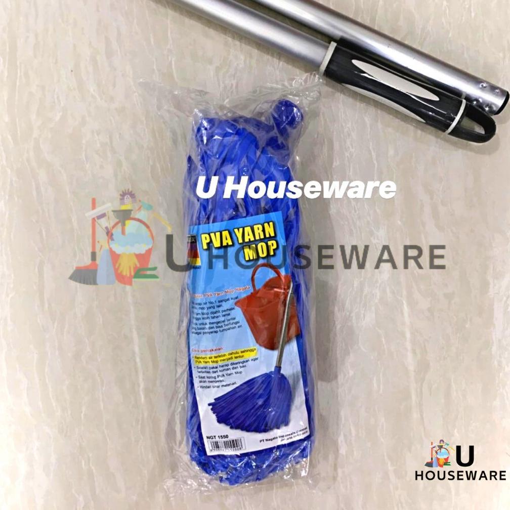 Pel lantai kanebo nagata pva yarn mop NGT 1550 - berikut gagang / Pel Nagata 1550 kanebo + gagang / 