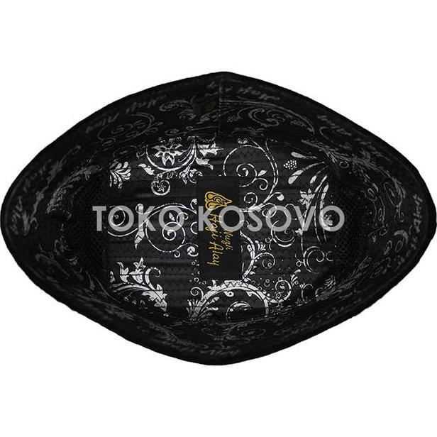 Songkok Haji Alay Bordir Standard Ac Motif Batik Nu Palestina Tinggi 9 Peci Sholat Hitam Full Kopiah