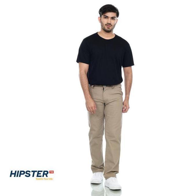 HIPSTER Celana chino basic / standar / regular fit panjang Pria warna Coklat Mocca