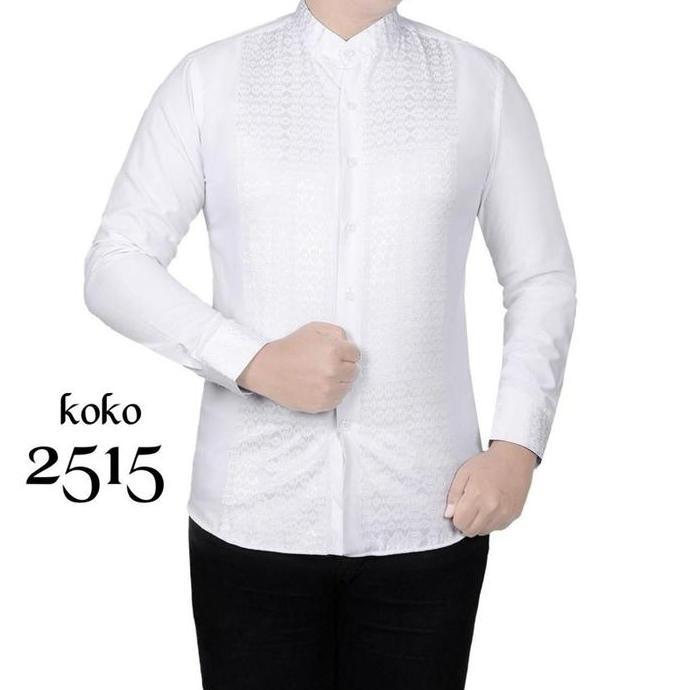 Promo kemeja baju koko pria dewasa bahan premium kattun pola slimfit ukuran m l xl xxl COD