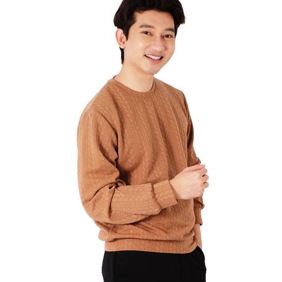 Poshboy Kaos Lengan Panjang Pria Brown I Baju Longsleeve I Sweatshirt I Gibraltar