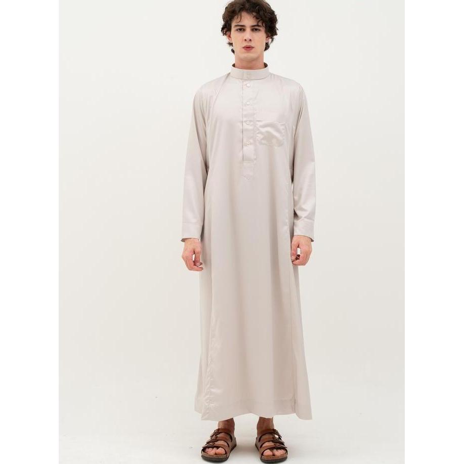 Promo AL Haramain Jubah / Gamis Pria Remaja & Dewasa Viet Polos / Jubah AL Haramain | Coklat Tua | C